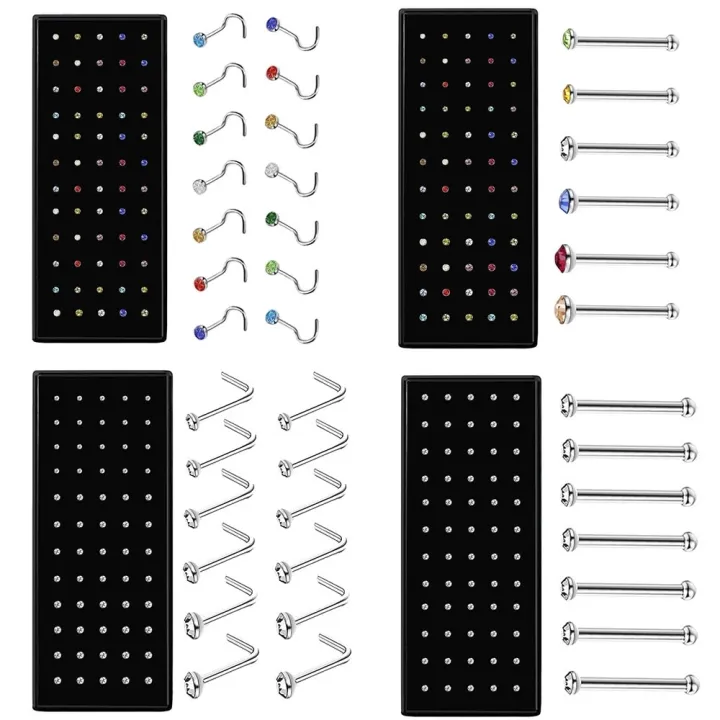 40/60%20Piece/Set%20Crystal%20Surgical%20Steel%20Nose%20Stud%20Pack%20Nose%20Piercing%20Straight%20Nose%20Ring%20Set%20Ear%20Bone%20Needle%20Studs%20Body%20Jewelry%20-%20Image%203
