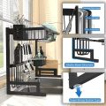 Adjustable Large 2 Tier Stainless Steel Dish Dryer Rack for Kitchen Organizer Storage Space Saver Shelf Utensils Holder Drainer. 