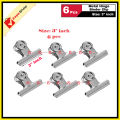 Metal Steel Hinge Clip Binder Paper Clip Size 3 inch Pack of  6 pcs. 