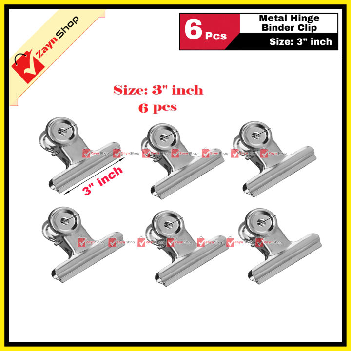 Metal%20Steel%20Hinge%20Clip%20Binder%20Paper%20Clip%20Size%203%20inch%20Pack%20of%20%206%20pcs%20-%20Image%202