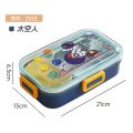 cartoon stainless steel compartment lunch box with bowl children's student lunch box outdoor picnic sealed lunch box. 