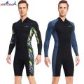 Men's Wetsuits 1.5/mm Neoprene 0.5mm Lycra Front Zip Long Sleeve Shorty Dive Skin Snorkeling, Surfing,Canoeing, Swimming.