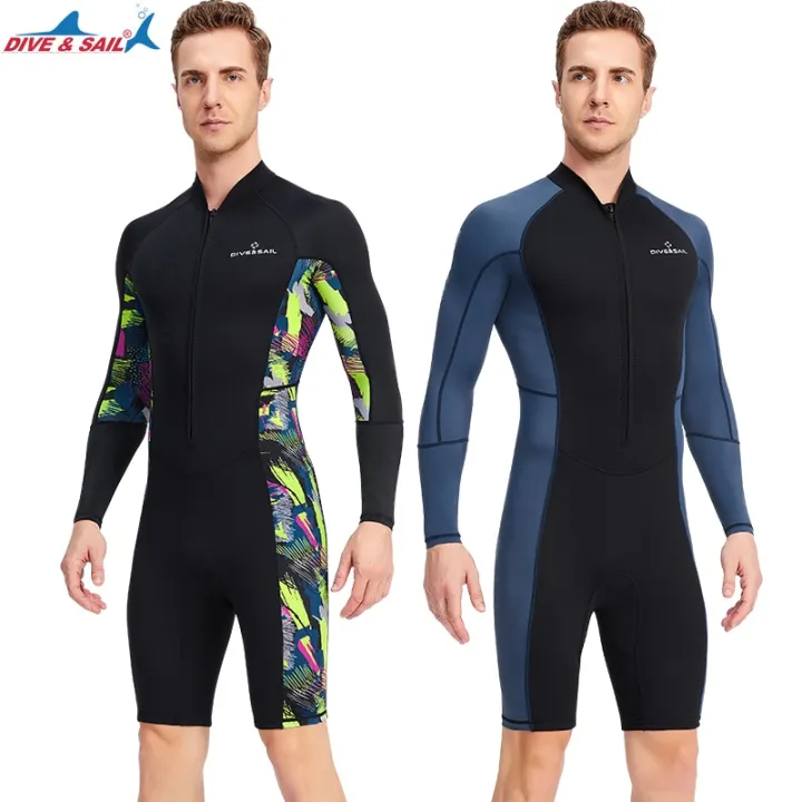 Men's%20Wetsuits%201.5/mm%20Neoprene%200.5mm%20Lycra%20Front%20Zip%20Long%20Sleeve%20Shorty%20Dive%20Skin%20Snorkeling,%20Surfing,Canoeing,%20Swimming%20-%20Image%204
