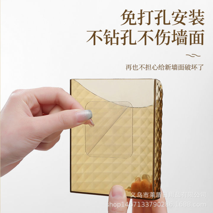 Kitchen onion ginger garlic wall hanging storage box bathroom bathroom lipstick perfume storage rack semicircular diamond pattern storage box