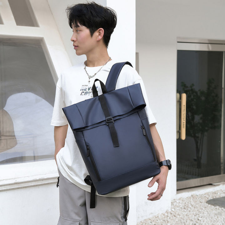 New%20roll-top%20backpack%20men's%20business%20casual%20school%20bag%20roll-top%20roll-top%20backpack%20large%20capacity%20student%20school%20bag%20-%20Image%203