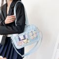 Japanese Kawaii Shoulder Bag For Women PU Leather Itabag Transparent Bag JK Tote Bag Handbags Preppy Bag ita bag Crossbody Bag. 