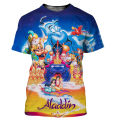 Disney T-Shirts Aladdin Cartoon Anime 3D Print Streetwear Men Women Fashion Oversized T Shirt Kids Boys Girls Tees Tops Clothing. 