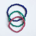 6MM Faceted Sapphire Emerald Ruby Jade Bracelet Vintage Natural Stone Jewelry Noble Elegant Exquisite Beaded Hand Chain. 