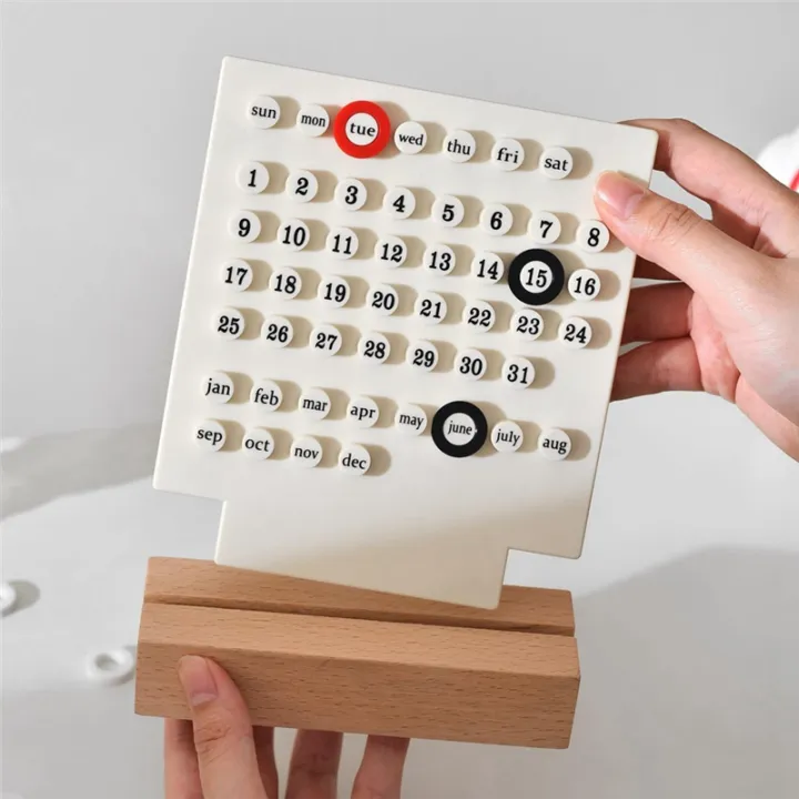 Wooden%20Desk%20Calendar%20Perpetual%20Calendar%20Retro%20Home%20Unique%20Gifts,Month%20Date%20Display,%20Desk%20Decorations%20for%20Office%2013.5%20X%2018cm%20Pink%20-%20Image%2010
