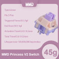 MMD Princess V3 Switch Linear Tactile 38/45/53/48/60g HIFI Sound Mechanical Keyboard Switches POM PTFE Material Custom DIY 5Pins. 