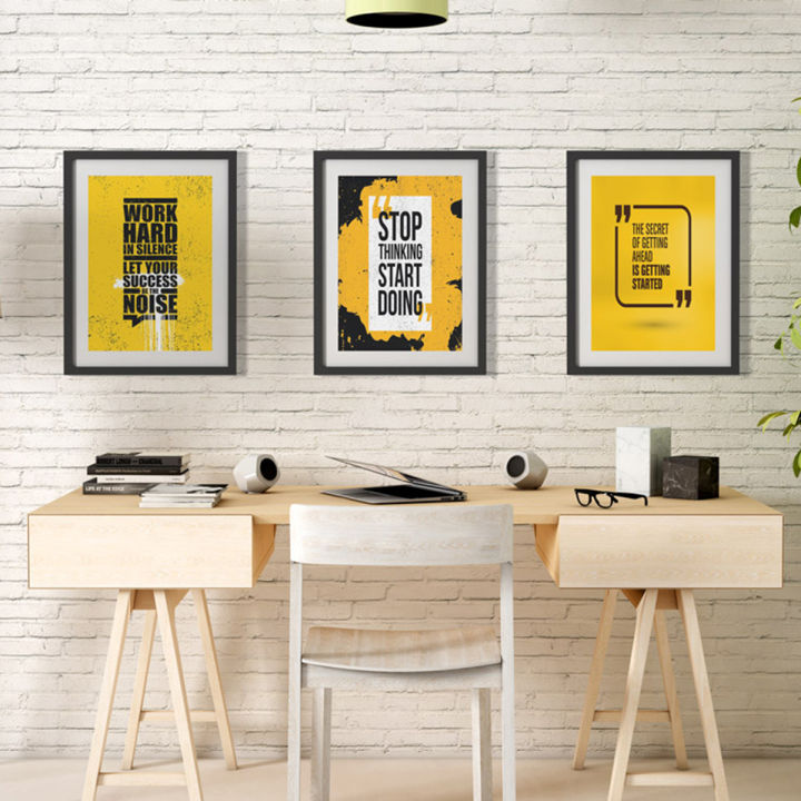 3 pcs motivational quote photo frame set for wall decor