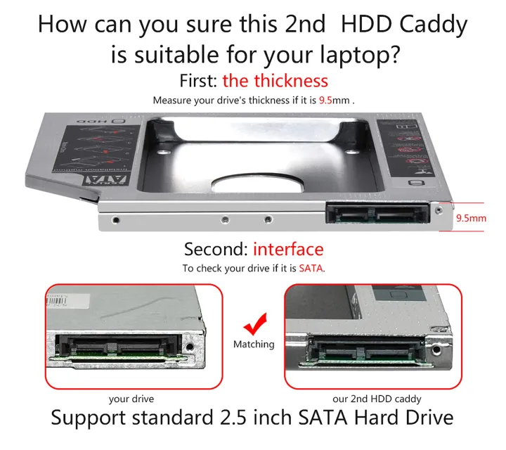 Universal%20Caddy%209.5mm%20SATA%20to%20SATA%202nd%20SSD%20HDD%20Hard%20Drive%20Caddy%20(Comparable%20Fit:%209mm)%20Support%20All%20Brand%20Laptop%20-%20Image%207
