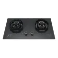 Gazi Smiss GH-8208M Double-Burner Gas Stove –Energy Saving, Marvel Top, Auto Ignition, Brass Burner Cap, Blue Flame, LPG & Natural Gas Compatible..