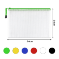 12Pcs Mesh Zipper Pouch Document Bag Plastic Zip File Folders, Letter Size/A4 Size for Office Supplies.