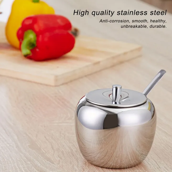 Stainless%20Steel%20Sugar%20Jar%20Seasoning%20Spice%20Container%20with%20Lid%20and%20Spoon%20Home%20Kitchen%20Tool%20-%20Image%202