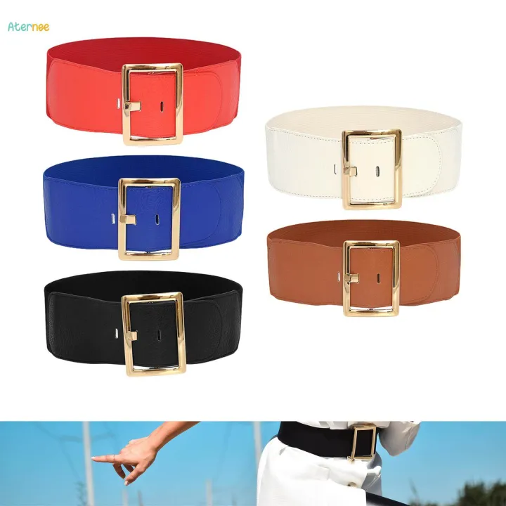 Women's%20Stretch%20Belt%20Metal%20Buckle%20Women%20Wide%20Waist%20Belt%20for%20Dress%20Coat%20Women%20Red%20-%20Image%208