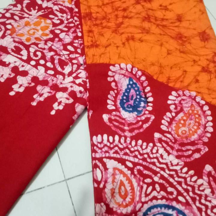 Red & orange colour combined mombatic bedsheets