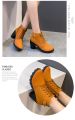 Korean fashion boots for women ladies ankle Pointed Toe Short Boots Casual box Heels Shoes. 
