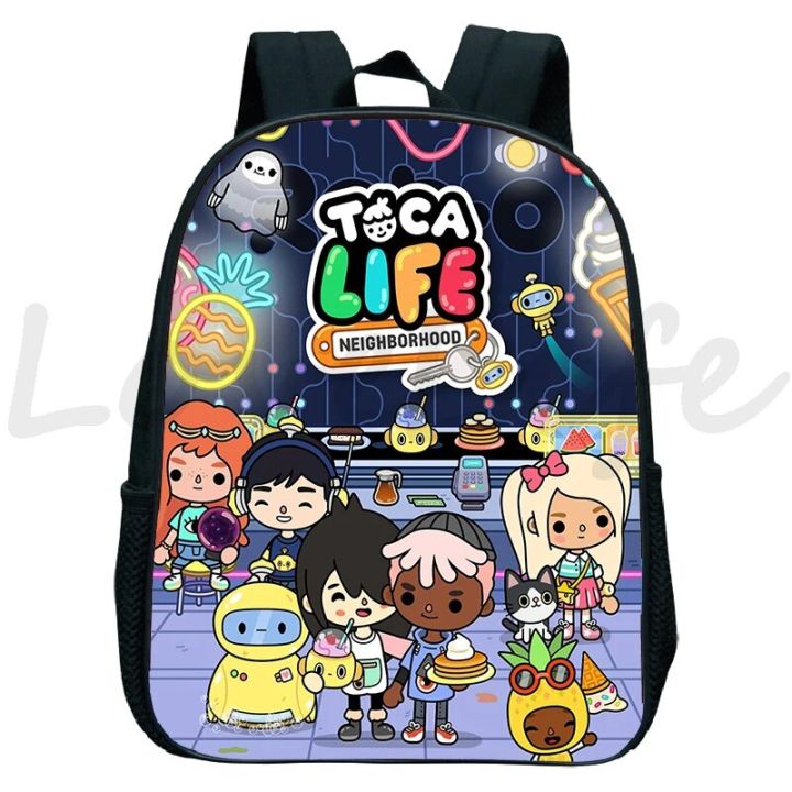 Toca Life World Backpack Cartoon Toca Boca School Bags Kids Kindergarten Bagpack Boys Girls Anime Rucksack Mini Bookbag Mochila