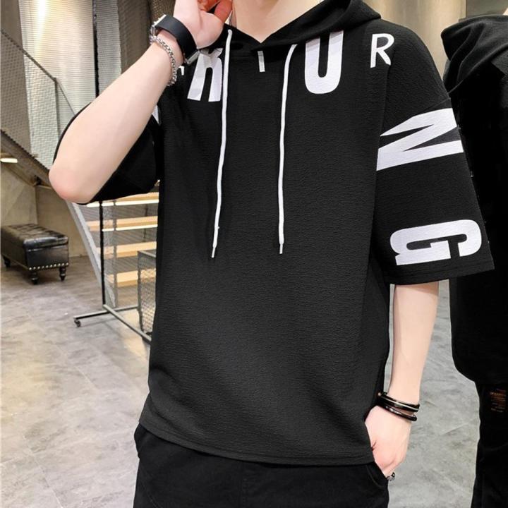 Half sleeve hoodie mens best sale