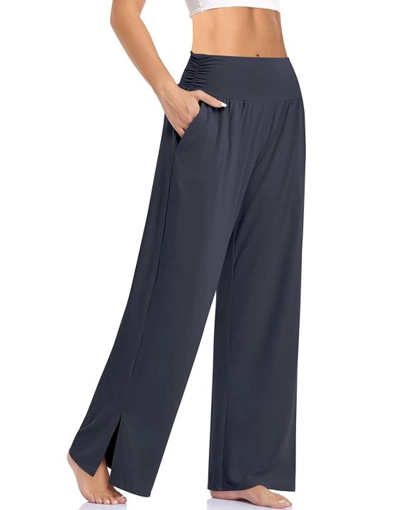 Women's%20Wide%20Leg%20Trousers%20Solid%20Color%20Casual%20Comfortable%20Loose%20Yoga%20Dance%20Lady%20Fashion%20Pants%20Long%20Straight%20Sweatpants%20Summer%20New%20-%20Image%207