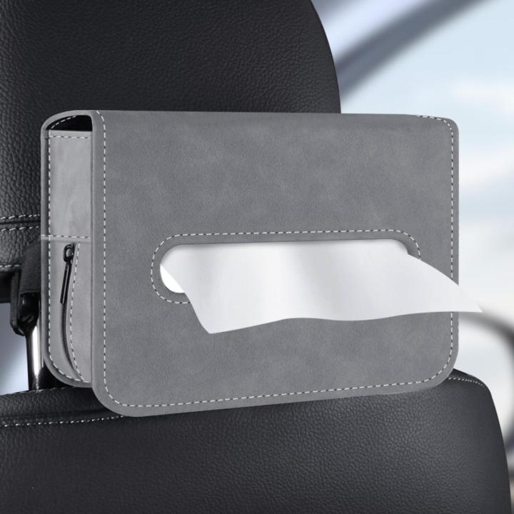 LI Car Tissue Box Square Napkins Tissue Bag Organizer Multi-functional Armrest Storage Box Automotive Interior