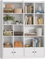 IRONCK Bookshelves and Bookcase, 6 Tiers Large Bookshelf with 4 Doors, Floor Standing Tall Display Storage Shelves for Home Office, Living Room, Bedroom, 72/48.