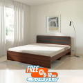Nice Furniture Semi Box Khat, Sellena Engineered Wood King Size Bed without storage (Antique+ Black finish).