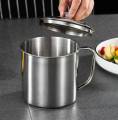 Stainless Steel Oil Strainer Pot Container Jug Storage with filter Cooking Oil Pot. 
