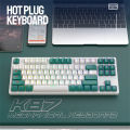 K87 Gaming Keyboard 3-mode Connection Hot Swappable Rgb Backlit Ergonomics Mechanical Keyboard For Laptop Pc.