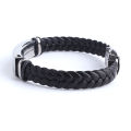 Alien Punk SOS Custom logo Name Engrave Text Leather Bangle Bracelet customize Stainless Steel Bracelets For Women Men ID Bracelet. 
