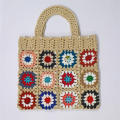 Handmade Crochet tote bag Unique Knitted Casual Floral handbag Hollow out Trendy Large capacity bag for Fashionable accessories  use Beach outings Shopping trips Gift for women. 
