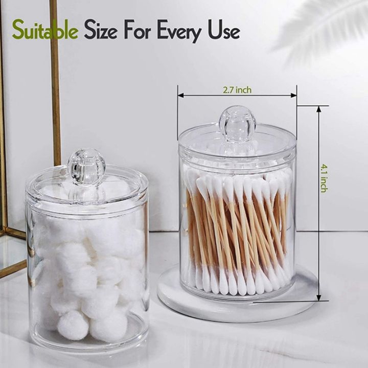 2X%20Qtip%20Holder%20Dispenser%20for%20Cotton%20Ball,%20Cotton%20Apothecary%20Jar%20with%20Lids%20for%20Bathroom%20Canister%20Storage%20Organization%20B%20-%20Image%202