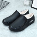 Spring and autumn fashion shallow rain boots women's anti-slip low-top flat rain boots plus fleece water boots kitchen work rubber shoes waterproof shoes. 