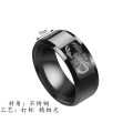 Jewelry one piece hair men's simple black polished face ring stainless steel marked scorpion ring. 