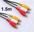 1.5m 3 RCA MALE to 3 RCA CABLE MALE PLUG AUDIO PHONO VIDEO AV DVD. 