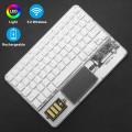 Bluetooth Keyboard Ultra-Slim 7 Colors-Transparent Backlit Portable Mini Wireless Rechargeable Keyboard for Ipad PC Windows Mac. 