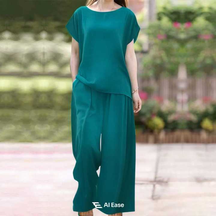 Women%E2%80%99s%20Cotton%20Travel%20Set%20%E2%80%93%20Light%20Top%20with%20Wide-Leg%20Cotton%20Trousers%20-%20Image%206