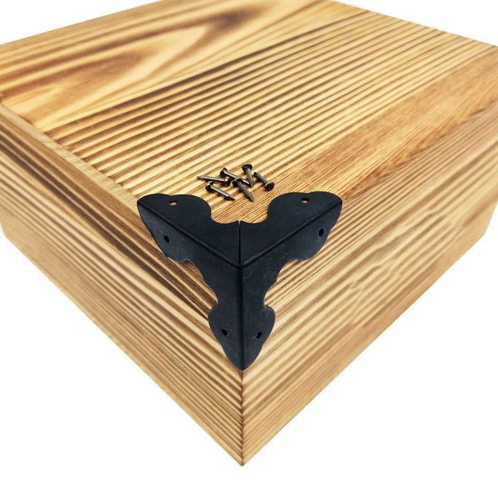 12pcs%20Antique%20Brass%20Bronze%20Black%20Jewelry%20Chest%20Box%20Wooden%20Case%20Suitcase%20Furniture%20Decor%20Iron%20Metal%20Corner%20Protector%20Cover%20-%20Image%204