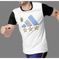 Black Neck-Sleeve New Classy Adi_das Design With Argentina Football Logo - T Shirt. 
