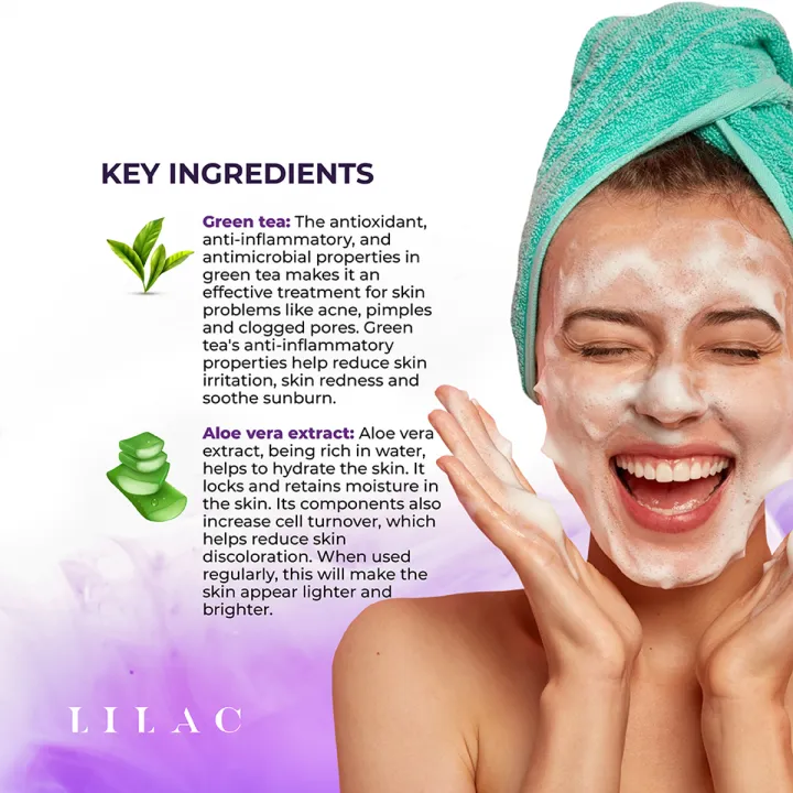 LILAC%20skin%20care%20product%20Brightening%20Face%20Wash%20Dry%20And%20Sensitive%20Skin%20(120ml)%20-%20Image%203