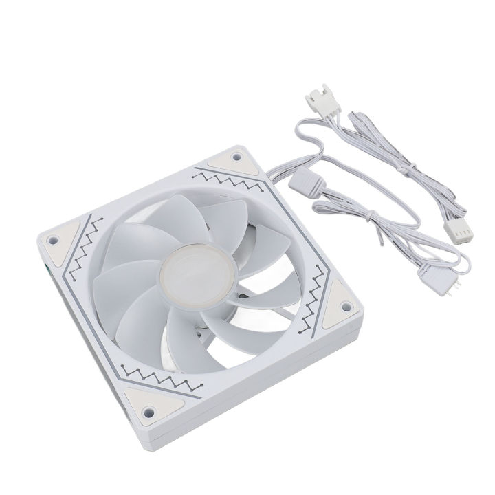 120mm Case Fan ARGB Case Cooler Fan 5V 3 Pin ARGB LED Cooling Case Fan for CPU Cooler CPU Water Cooler Computer Reverse Blade White