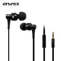 Awei ES-500i Heavy Metal Wired In-ear Headphones Earphones Headset with MIC- Black.
