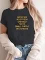 Funny Good Sex No Stress One Boo No Ex Small Circle Big Checks T Shirt Letter Print Modal o-neck Shirt. 