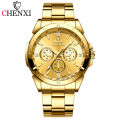 New CHENXI Luxury Golden Dial Mens Watches Fashion Quartz Watch Men Stainless Steel Waterproof Business Clock Man Wrist Watches. 