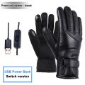 Men Heated Gloves Rechargeable USB Hand Warmer Electric Heating Gloves Winter Cycling Thermal Touch Screen Bike Gloves Windproof. 