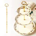 4 Set of 3 Tier Cake Plate Stand Handle Hardware, 2 Styles , Gold. 