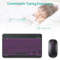 Custom ABS Slim RGB Backlit Wireless Keyboard & Mouse Combo | Rechargeable Bluetooth & 2.4GHz Dual Mode | Silent Keys for Laptop, PC & Tablet.
