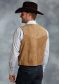 Men's Cow Leather Western Denim Suit Vest Steampunk Style Waistcoat Summer Party S-XXXL. 
