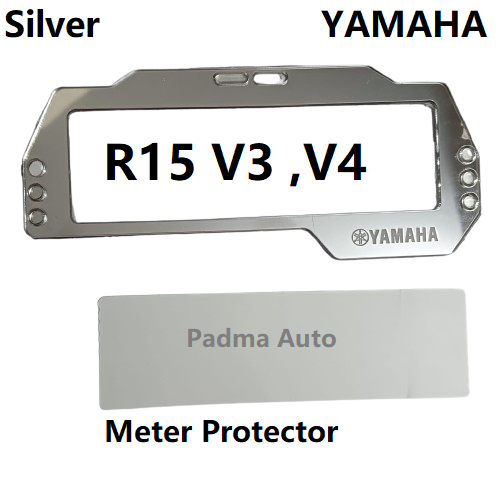 self adhesive Meter Shed and Meter protector combo set for yamaha R15 V3 and V4 - Silver